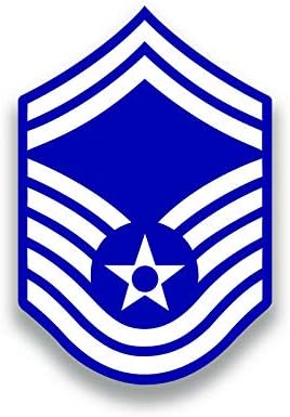 USAF E8 SMSgt Senior Master Sergeant Air Force 5-Inch Rank 2-Pack Premium Quality Vinyl Decal Stickers | Laminated with UV Protective Laminate | PD3031