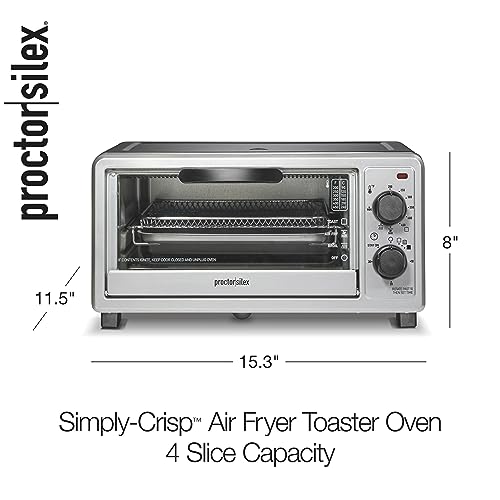 Proctor Silex Simply-Crisp Air Fryer Toaster Oven Combo with 4-in-1 Functionality