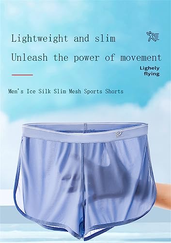 Men Arrow Shorts Ice Silk Underwear Ultra Thin Pajama Bottoms,3Packs4