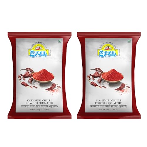 Image of Spyran Kashmiri Red Chilli Powder, Lal Marchu Powder, 100% Natural and No Preservatives & Color 500g (Pack of 2)