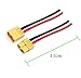 ZHOFONET 5 Pairs XT60 Pigtail,XT60 Male and Female Plug,XT60 Connector Adapter with 10cm 14AWG Silicone Wire for RC Lipo Battery FPV Racing Drone…