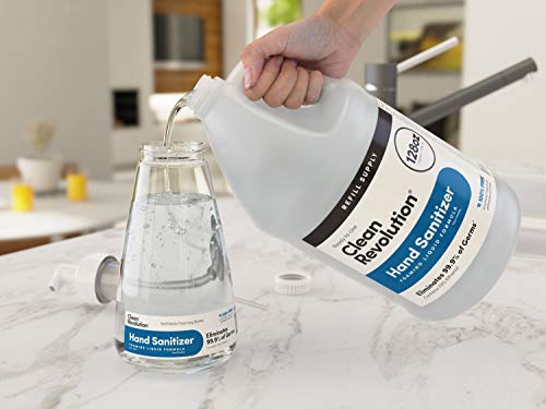 Clean Revolution Hand Sanitizer Refill Supply | Moisturizing & Quick-Dry | Kills 99.9% Germs | 70% Alcohol | Ready To Use | Unscented | 128 Oz (1 Gallon) #TOP3