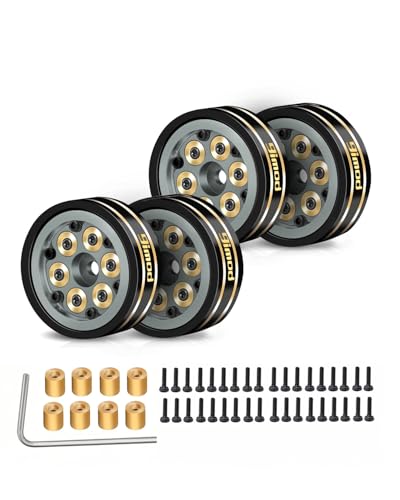 Jantes Beadlock 1.0 aluminium pour crawler SCX24 en roche