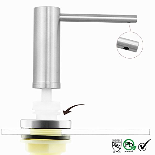 Cozhome Solid Countertop Soap Dispenser Stainless Steel Pump Head Kitchen Sink Modern Soap Dispenser, Large Capacity 17 Oz(500Ml) Bottle #TOP2