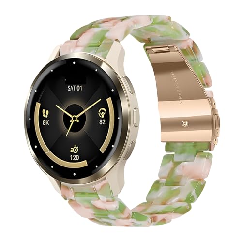 Kimiyaki 18mm �����o���h Garmin Venu 3S / Venu 2S / Vivoactive 4S / Vivomove 3S�p �y�� �G���K���g �N�C�b�N�����[�X���X�g�o���h �X�g���b�v Garmin Venu 4 41mm / F