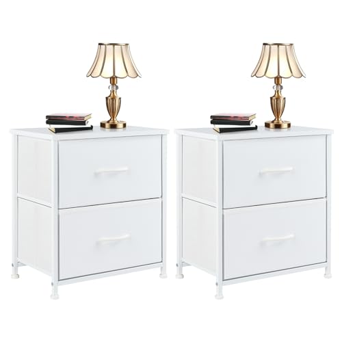 Sweetcrispy Nightstand Set of 2 with 2 Storage Drawers, 20' Height...