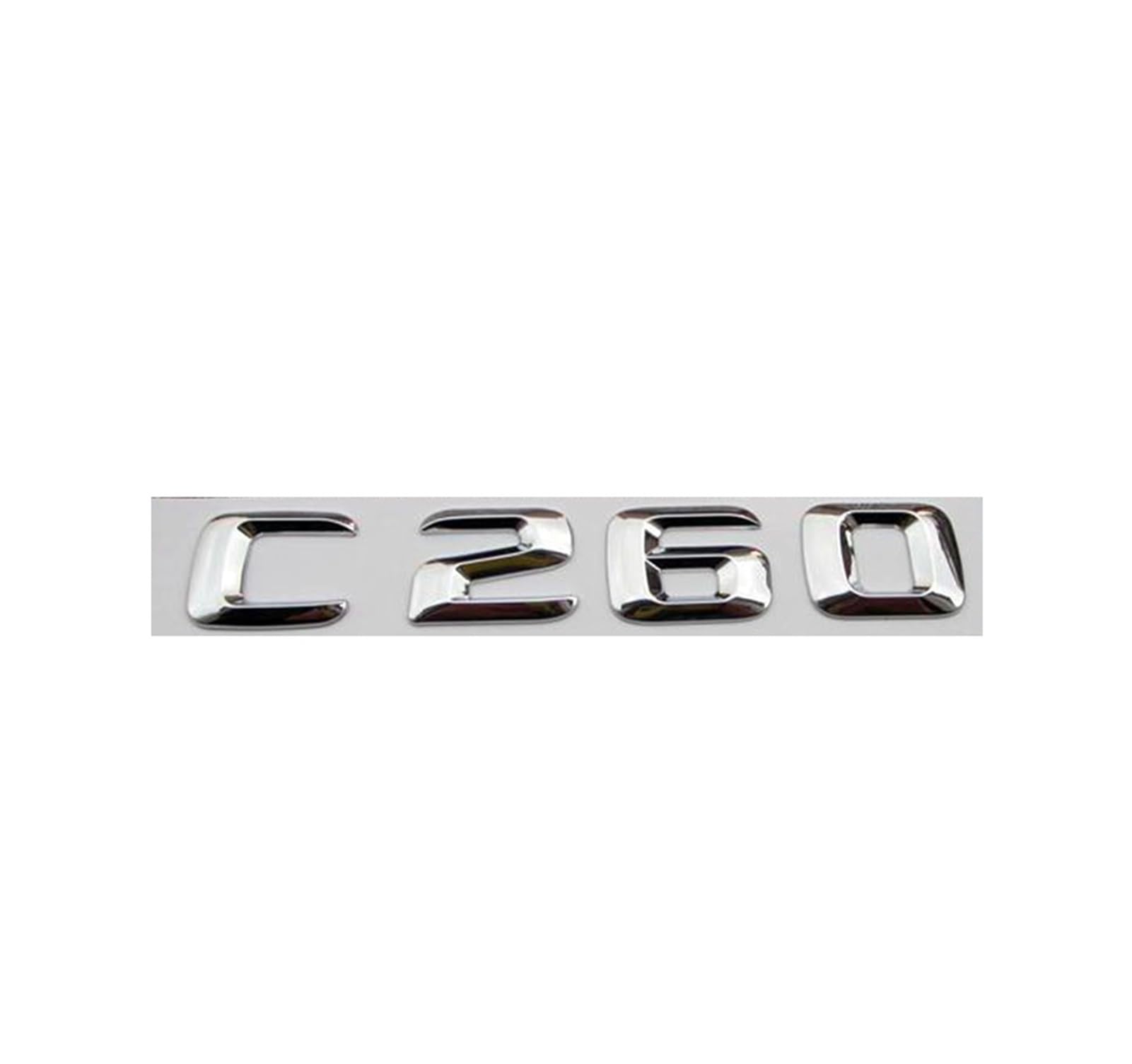 3d Chrome Car Letters For C63 C180 C200 C220 C260 C300 W205 W204 W203 Trunk Emblem Logo Stickers Accessories(C260)