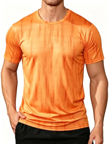 Image of APTRO Men's Workout Shirts Quick Dry Athletic Gym T-Shirts - Moisture Wicking Short Sleeve Performance Running Tees for Men