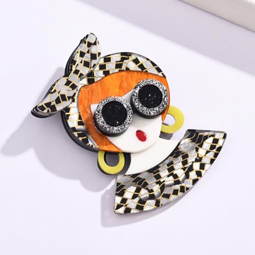 Girl Shaped Lapel Pin Brooch Costume Accessory for Jackets T-shirts Decorative Pin for Hats Outfits Unique for Women Girls3