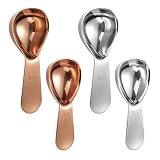 FEIHS 4 Piezas Cuchara Medidora Café, Cucharillas de café de acero inoxidable, Cucharas de Postre, Monoblock de una pieza en Acero Inoxidable, para Helado, Pastel (15ml + 30ml, 2 colores)