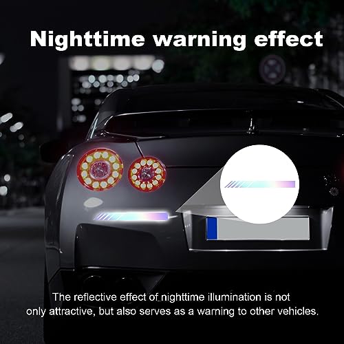 Image of Augeny 2 PCS Car Rear View Mirror Stickers, Waterproof Vinyl Auto Side Rearview Mirror Stripes, Universal Reflective Anti-Collision Striped Warning Decal for Most Vehicles (Colorful)