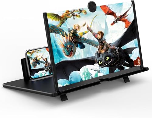 AouiSton Amplificador de Pantalla para Movil, 16 Pulgadas HD Lupa para Móvil, 3D Pantalla Aumento movil para Ver Películas y Videos, Lupa Pantalla Plegable para Todos los Smartphones