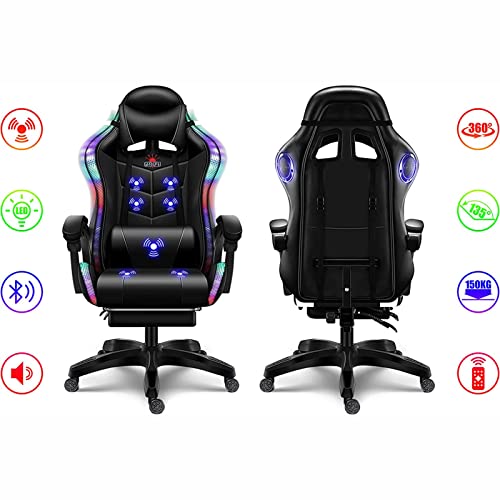 Chaise de jeu vidéo ergonomique pour soulager le mal de dos noir - 5