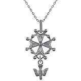 Longueur 45 cm Collier Croix Huguenote en Argent 925 rhodié - Longueur 45 cm
