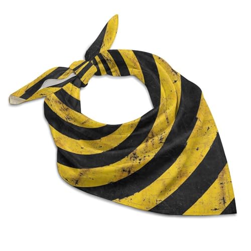Hazard Warning Black Yellow Striped Head Scarf for Women Hair Scarves Square Hair Wrap Headscarf for Travel Beach