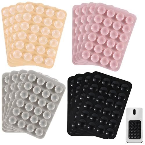 JSMTKJ 16 Ventosa in Silicone, Ventosa Cellulare Supporto Quadrato a ventosa, ventosa per cellulare accessori mobili su un lato in silicone, per telefoni cellulari, power bank e guida