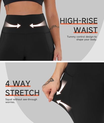 GAYHAY High Waist Yoga Pants with Pockets, Leggings for Women Tummy Control Compression Workout Leggings for Women