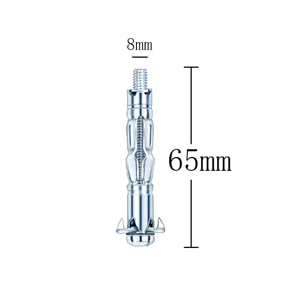 XUELIYUN 25pcs M8x65 Heavy Duty Zinc Plated Carbon Steel Drywall Anchors, Silver - Image 2