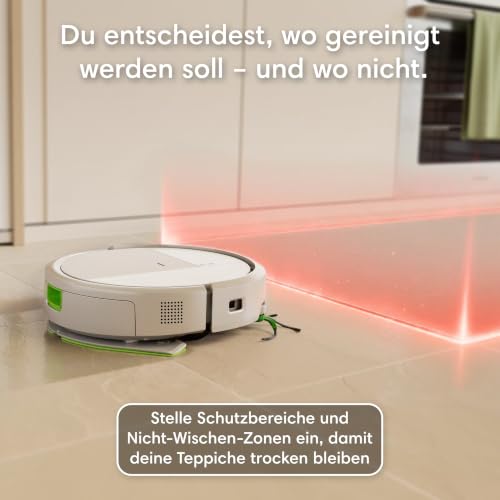 iRobot Roomba® 115 Combo Saug- und Wischroboter, 15k Pa Saugleistung, Bürsten und Wischpad reichen, Navigation mit Clearview™ LiDAR, Weiß – Ansicht 6