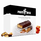 ProtiWise Caramel Nut Protein Bars | 15g Protein, High Fiber | Low Sugar, Low Carb | Gluten Free | Keto Friendly Meal Replacement Weight Loss Snack Bar | 7 Count Box