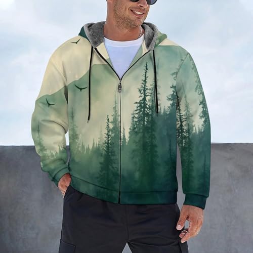 Sweat à capuche doublé en polaire pour hommes : veste d'hiver zippée et chaude - 3