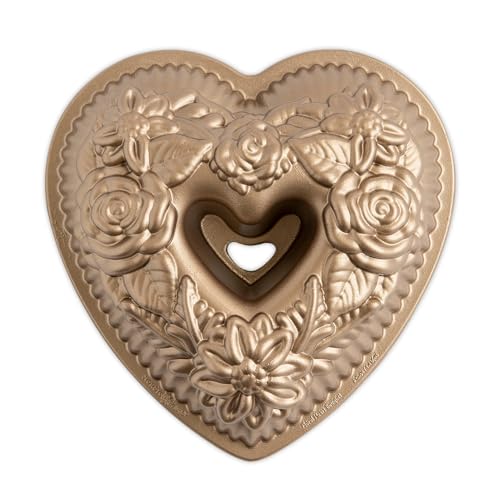 Nordic Ware Wildflower Heart Bundt 6 Cup Toffee