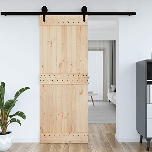Homgoday Puerta de Madera Maciza 85x210 cm