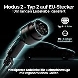 Masterplug VE cavo di ricarica per veicoli elettrici e ibridi, 10 metri, modalità 2, spina Schuko a 3 pin EU a caricabatterie da auto tipo 2, 3,6 kW 16 A, EVCM221610G/EU - 3