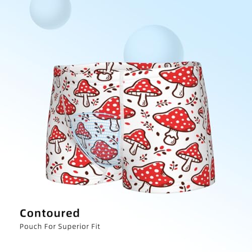 Boys' Cotton Boxer Brief Soft Underwear-Amanita Red Mushroom4