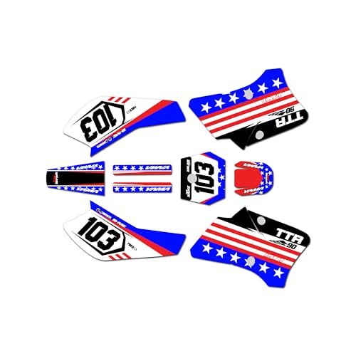 Kalair GFX Graphics Kit for Yamaha Yamaha TTR90 (2000-2008) USA Series Blue 9 Mil - Easy Go - Dirt pit bike motorcycle stickers, dirtbike racing automotive decal motocross accessories no-plastics