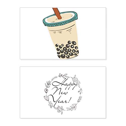 Carte de vœux commémorative Nouvel An Milk Tea souvenir festif