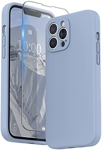 SURPHY Liquid Silicone Case for iPhone 13 Pro Max Case, Individual Protection for Each Lens Shockproof Rubber Full Body Thickened Design for iPhone 13 Pro Max 6.7 inch 2021, Stone
