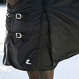  HORZE, Couverture de Pluie Nevada, pour Cheval, légère 0g, 1200 Denier et imperméable, Noir, 155