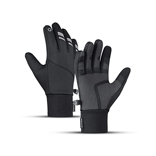 Rocking Horce Winter Waterproof Warm Gloves Men Women Touch Screen Lightweight Windproof Gloves For Running Cycling Driving And Outdoor Work (Black, X-Large) #TOP7