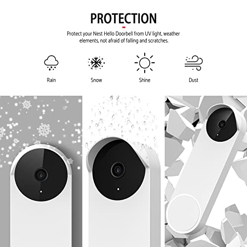 Image of Silicone Case for Google Nest Hello Doorbell (Battery) 2021 Cover - Weatherproof Protective Nest Doorbell Silicone Skin Case (White)