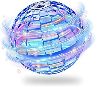 Flying Toy, Flying Ball Drone for Kids Adults, Hand Controlled Mini Drone with LED Light, UFO Drones Gift for Family Outdoor Interactive Toys Office Decompression Toy (Blue)