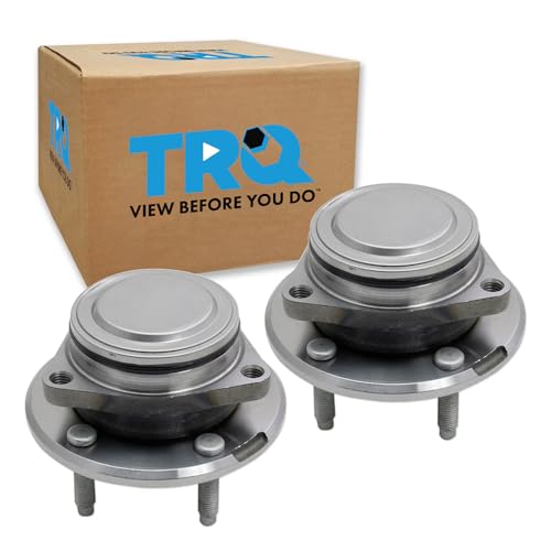Image of TRQ Front Driver and Passenger Side Wheel Bearing and Hub Assembly Set 2 Piece Compatible with 2013-2019 Cadillac ATS RWD