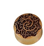 CHICNET Tapón de Madera jaca talladas Mano marrón Amarillos Finos Adornos Expander Tribal