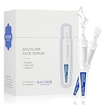 Squalane + Ceramide Face Serum with Vitamin E, Vitamin B5 and Vitamin A derivative, Deep Hydration & Skin Barrier Repair & Plump Skin, Lightweight Non-Greasy 15 Single-Use Ampoules