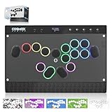 Haute42 アケコン レバーレス コントローラー レバーレス アケコン スプリットレイアウト 磁気着脱式パネル 薄型設計 天板広め ボタン外れ防止 膝置き可 C16-S黒 格ゲー向け For PC Switch Switch2 PS4 PS3 無遅延 持ち運び便利 コンパクト RGB LED ホットスワップ ボタン交換可能 連射機能 適度なボタン間隔 日本語説明書付き(Haute42 C16-S)