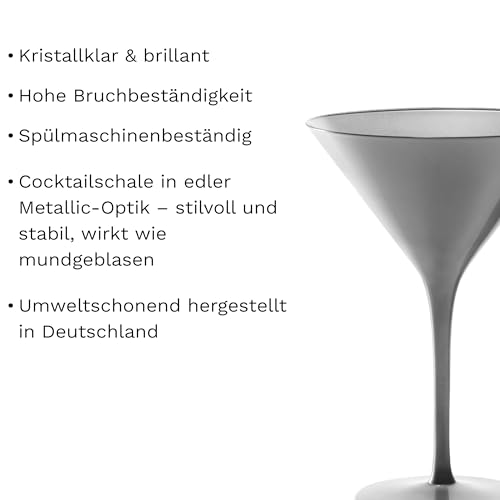Stölzle Lausitz Elements Cocktailgläser Silber Kristallglas 240 ml, 6er-Set – Ansicht 3