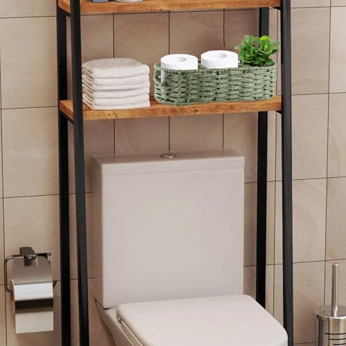 Gzsekken Toilet Roll Basket Woven 3 Compartments Wicker Basket for Toilet Tank Top, Bathroom Storage Baskets with Handle, Decorative Bathroom Organiser and Toiletries Organiser for Bedroom - Cosy Home Interiors Gzsekken Toilet Roll Basket Woven 3 Compartments Wicker Basket for Toilet Tank Top, Bathroom Storage Baskets with Handle, Decorative Bathroom Organiser and Toiletries Organiser for Bedroom - Image 6