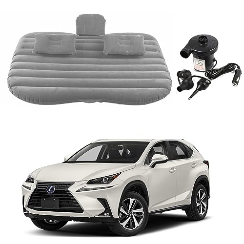 Image of Oshotto Multifunctional Car Travel Bed Mattress with Two Air Pillows, Car Air Pump Compatible with Lexus NX (Grey)