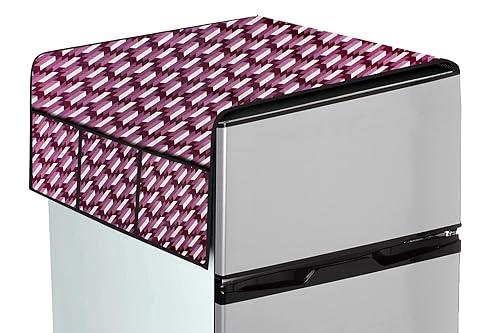 Image of The Furnishing Tree Fridge Top Cover Compatible for Samsung RT37C4512S8 /HL, 322 LTR WxL 65x111 in CM Symmetric Pattern Voilet