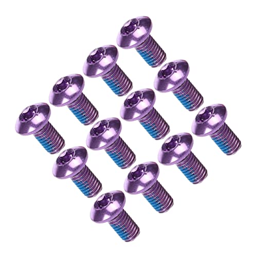 FUNOMOCYA Mountain Bike Brake Bolt and Nut 12pcs Titanium Steel M5*10mm Purple Disc Brake Pad Screws High Strength