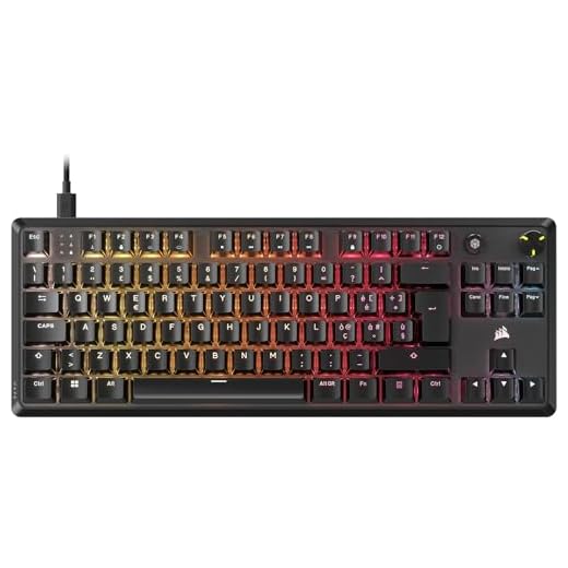 CORSAIR K70 CORE TKL RGB Tastiera da Gioco Meccanica Tenkeyless – Interruttori Lineari CORSAIR MLX Red v2 Pre-Lubrificati – SOCD – Smorzamento del Suono – Coprichiavi in ABS – QWERTY IT – Nero
