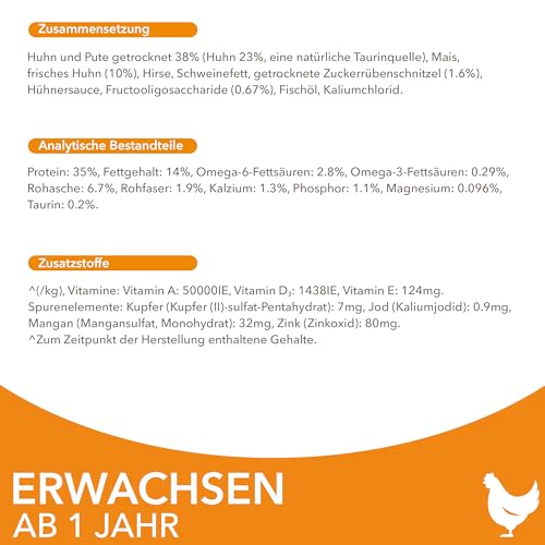 IAMS Katzenfutter trocken mit Huhn - Trockenfutter für Katzen im Alter von 1-6 Jahren, 3 kg