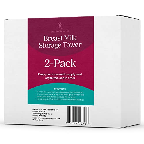 [2 Pack] Breast Milk Storage Tower - Convenient Storage for Milk Freezer Bags - Efficiently Store Milk in Breast Milk Freezer Organizer Tower - Breast Milk Storing Containers for Up to 120 oz of Milk - Thumbnail 7