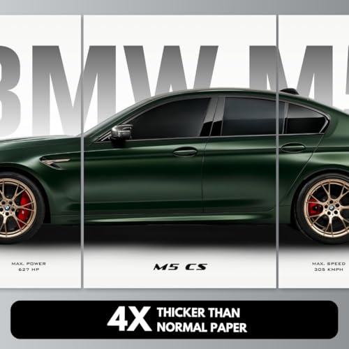 Image of Funk You Store BMW M5 Poster Split Design BMW Car Posters | 3 A3 Sized Cars Poster for Wall | Large Size (89 x 42 cm) Sportscar Wall Decor | M5 CS Car Posters for Room | Supercar (B 028)