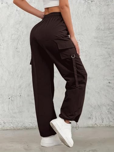 Image of Leriya Fashion Cargo Pants For Woman | Trousers For Womans |High Waist PolyCotton Trouser for Women - Flared Parachute Pants with Side Pockets |Womens Cargo Pant | Track Pant For Womans |Elegant for College & Events (Available in Plus Size)